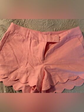 J. Crew Women's Scalloped Hem Pink Shorts